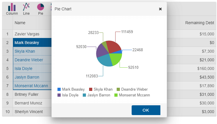 Charting Grid Data in Grid Charting Grid Data